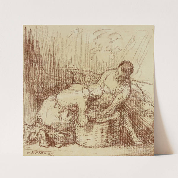 Zwei Arbeitsfrauen an einem Korb (1906) by William Strang