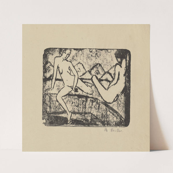 Zwei auf dem Sofa sitzende Mädchen (1912 – 1914) by Otto Mueller