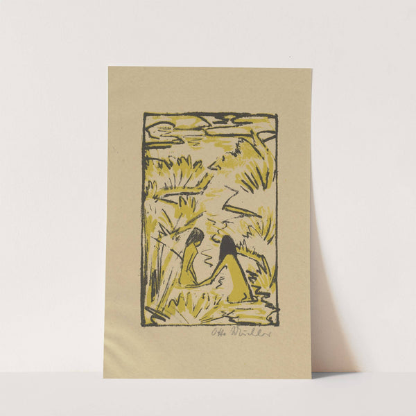 Zwei Badende im Bach by Otto Mueller