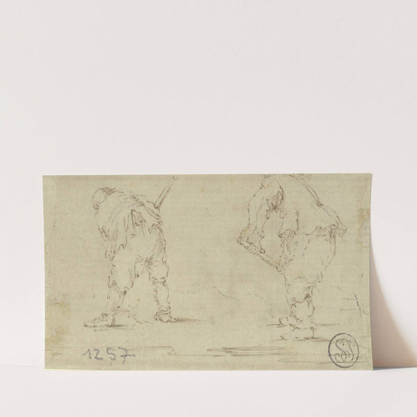 Zwei Bauern in Rückenansicht bei der Ernte by Jacques Callot