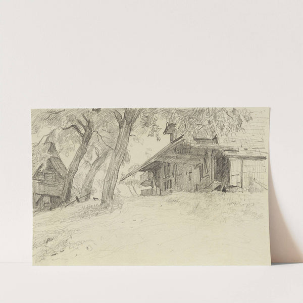 Zwei Bauernhäuser by Albert Anker