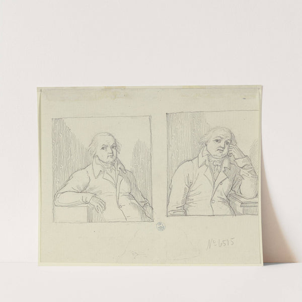 Zwei Brustbildnisse desselben sitzenden Mannes in unterschiedlicher Haltung by Peter von Cornelius