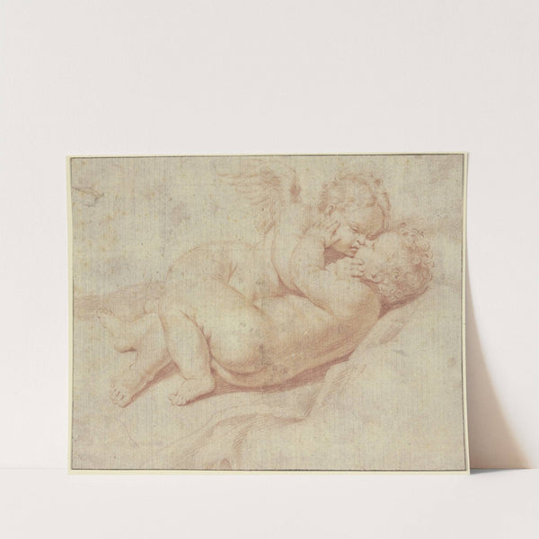 Zwei einander umarmende Amoretten by Domenichino