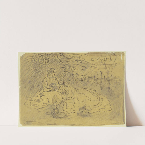 Zwei Frauen im Freien lagernd by Philipp Rumpf