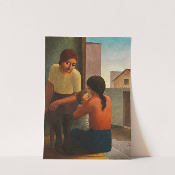 Zwei Frauen mit Kind by Georg Schrimpf