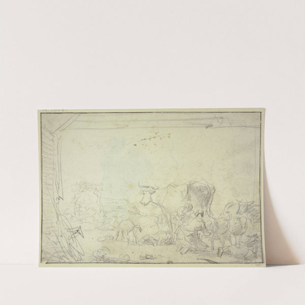 Zwei Frauen mit Melken von Schafen und einer Kuh beschäftigt by Adriaen van de Velde