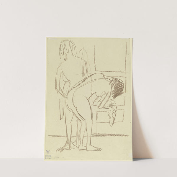Zwei Frauen, sich abtrocknend (ca. 1924) by Ernst Ludwig Kirchner