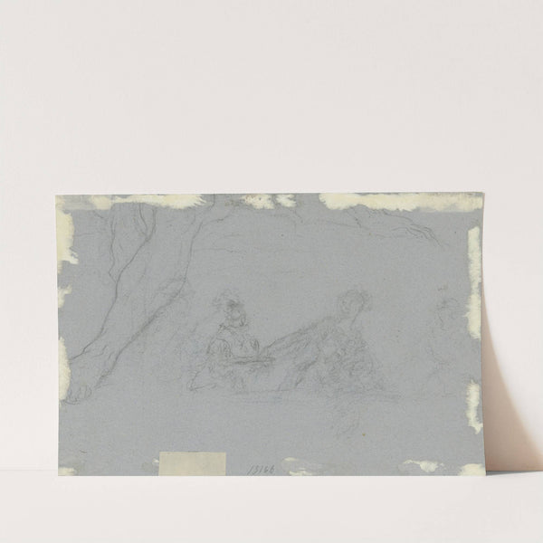 Zwei Frauenfiguren und das Fragment eines lagernden männlichen Aktes by Gaspare Diziani