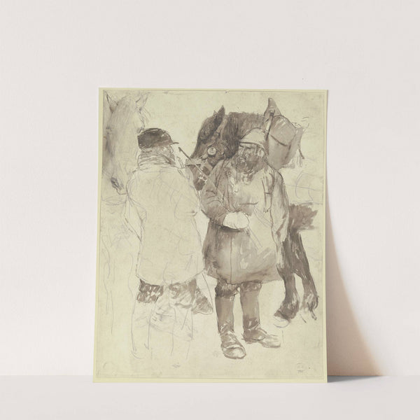 Zwei Fuhrknechte mit Pferden by Wilhelm Altheim