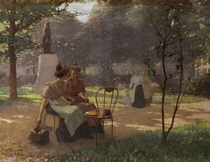 Zwei junge Mädchen im Park (1903)