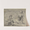 Zwei Knaben bei einem Hunde, der in der Mitte liegt by Pieter Wouwerman