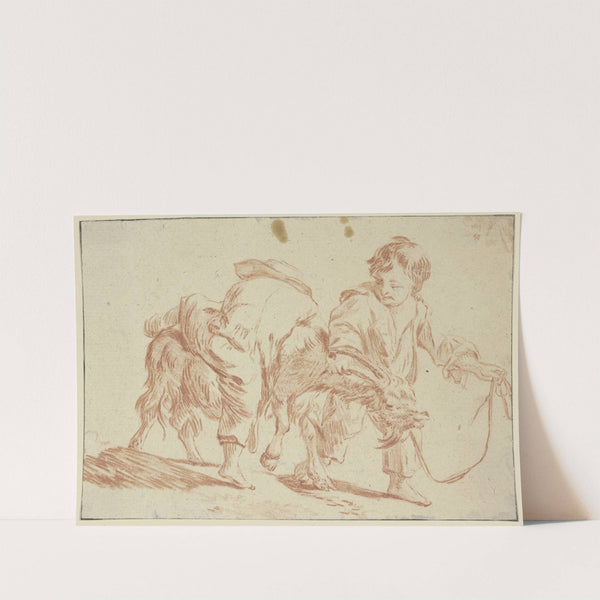 Zwei Knaben mit einem Ziegenbock by Karel Dujardin