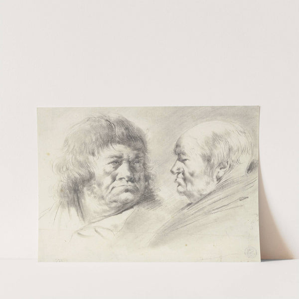 Zwei Köpfe alter Männer, en face und im Profil nach links by Jean-Jacques de Boissieu