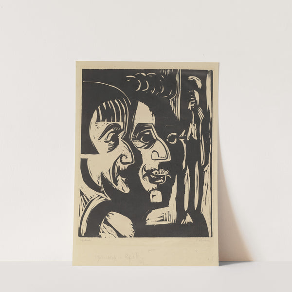 Zwei Köpfe (Hans Rohner und Lotte Kraft) (1928) by Ernst Ludwig Kirchner