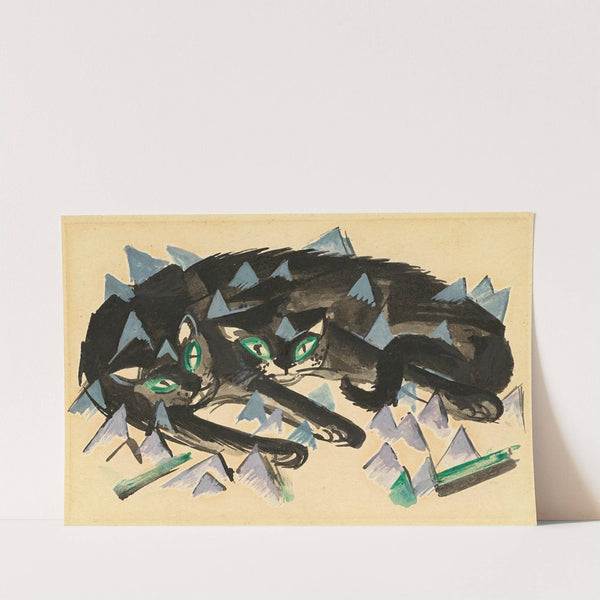 Zwei liegende schwarze Katzen (1913) by Franz Marc