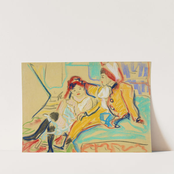 Zwei Mädchen auf einem Divan (1909) by Ernst Ludwig Kirchner