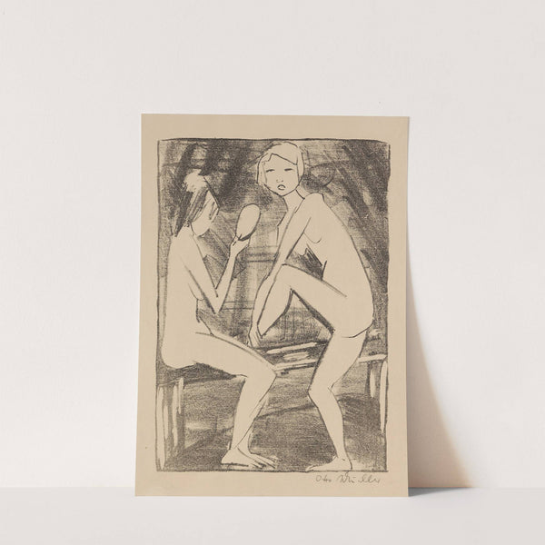 Zwei Mädchen mit Handspiegel by Otto Mueller