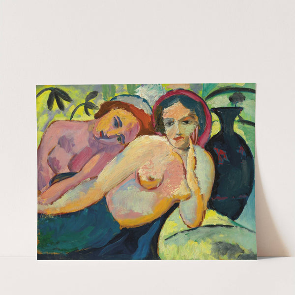 Zwei Mädchen (orientalischer Entwurf) (1912) by August Macke