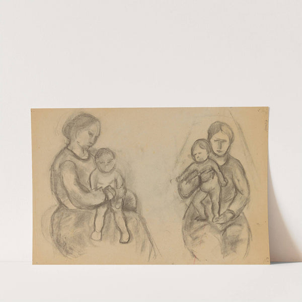 Zwei mal Mutter mit Kind (1930s) by Anny Dollschein