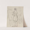 Zwei Maler, im Atelier zeichnend by Friedrich Mosbrugger