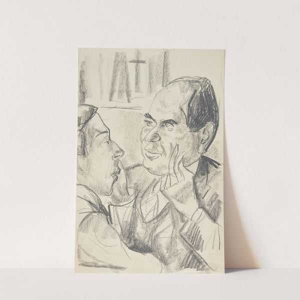 Zwei Männer im Gespräch (rechts Curt Glaser) (1920-1925) by Rudolf Grossmann