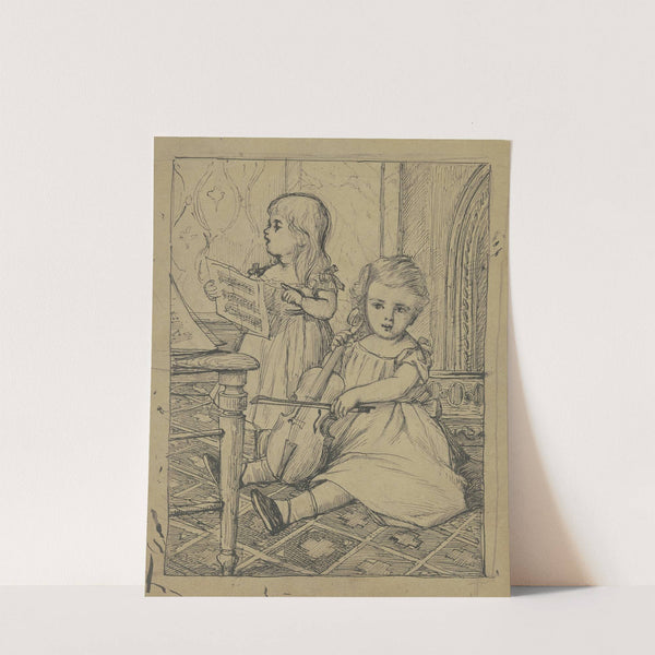 Zwei musizierende Kinder by Otto Scholderer