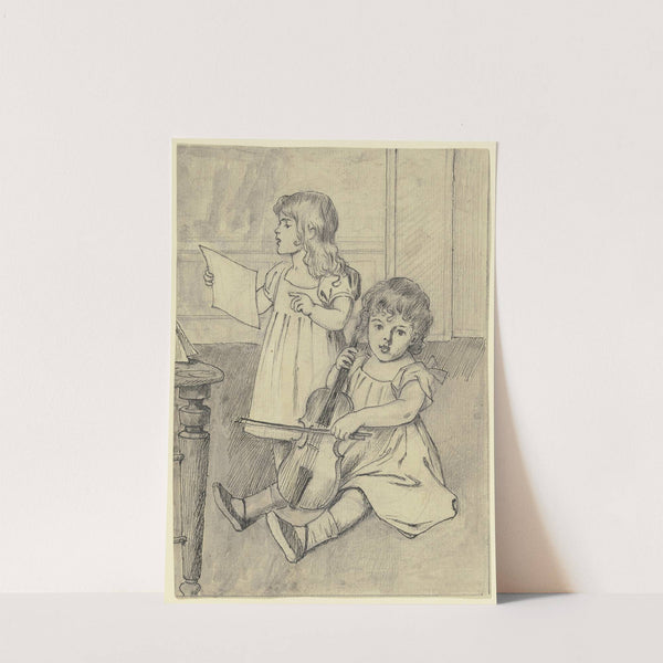 Zwei musizierende Kinder by Otto Scholderer