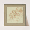 Zwei nach links fliegende Amoretten by Guercino