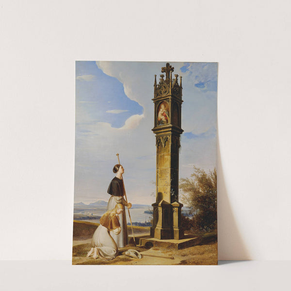 Zwei Pilgerinnen Vor Einem Bildstock ('ave Maria') by Erasmus Von Engert