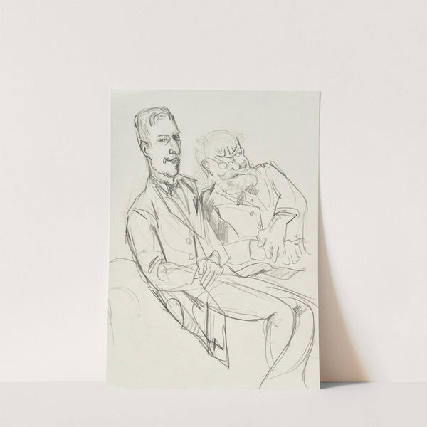 Zwei sitzende Männer (rechts Edmund Husserl) (1920s) by Rudolf Grossmann