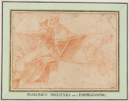 Zwei sitzende Propheten und eine vornüber gebeugte Figur