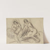 Zwei sitzende weibliche Akte (ca. 1915) by Ernst Ludwig Kirchner
