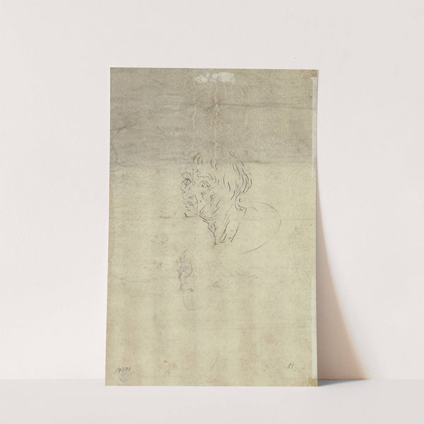 Zwei Skizzen des Kopfes eines alten Mannes by Jacob de Gheyn II