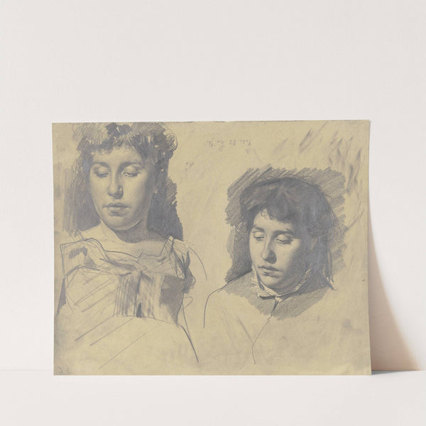 Zwei weibliche Studienköpfe by Karl Stauffer-Bern