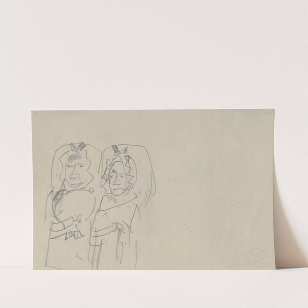 Zwei – wohl erwachsene – Figuren in Babykluft, stehend (1920) by Max Beckmann