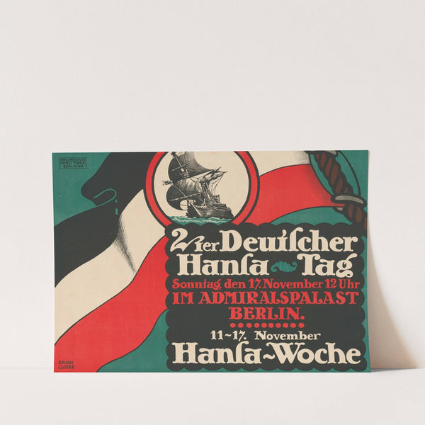 Zweiter Deutscher Hansa-Tag. Admiralspalast Berlin. Hansa-Woche (1912) by Erich Lüdke