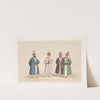 1. Meer Alum Khan, Umleh Bashee; 2. Dost Mahomed Khan, Chaoosh Bashee; 3. Meer Alee, Umleh Bashee; 4. Surfuraz Khan, Rikab Bashee (1843) by James Atkinson