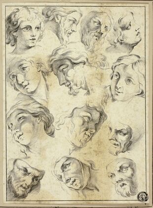 13 Sketches of Various Faces