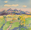 8. – A View of a Village below the Mountain among Meadows
