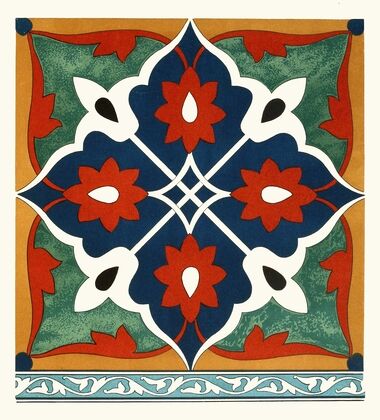 18 plates of ornamental tiles from the Afghan Boundary Commission Pl 08