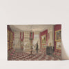 19e eeuws interieur met schilderijen en staande figuur by Augustus Wijnantz