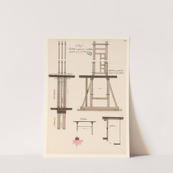 2.eme projet. Détail du plancher du théâtre (1777-1825) by Jean Jacques Lequeu