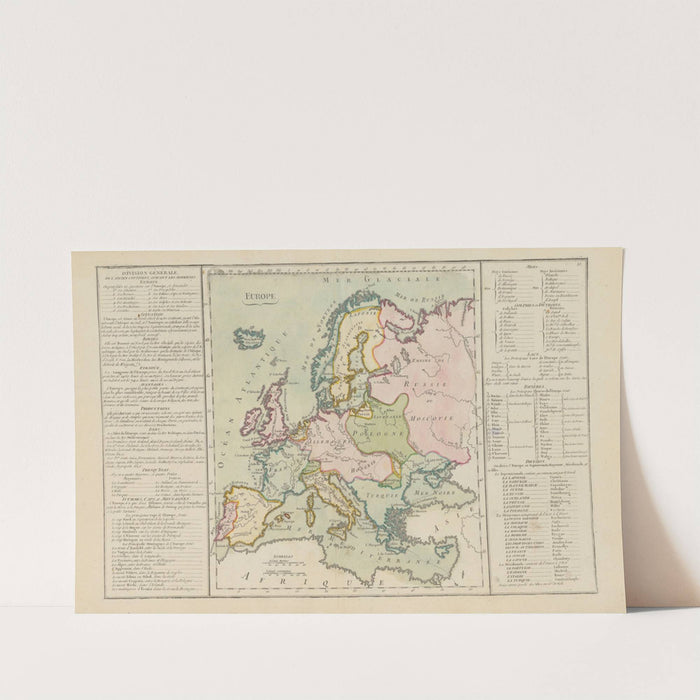 25 Division Générale, de l’Ancien continent, suivant les modernes. Europe (1793) by Claude Buy de Mornas