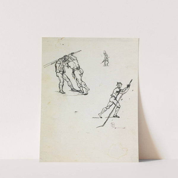 3 croquis de rameurs by Guillaume Boichot