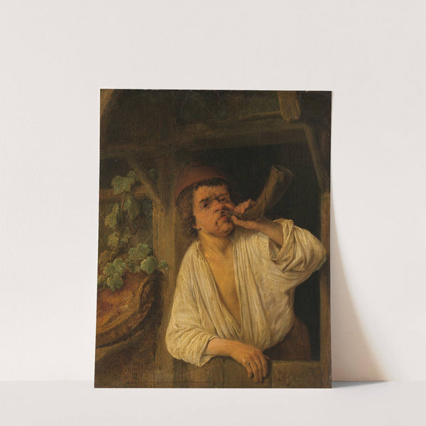 A Baker Sounding his Horn (c. 1648) by Adriaen van Ostade
