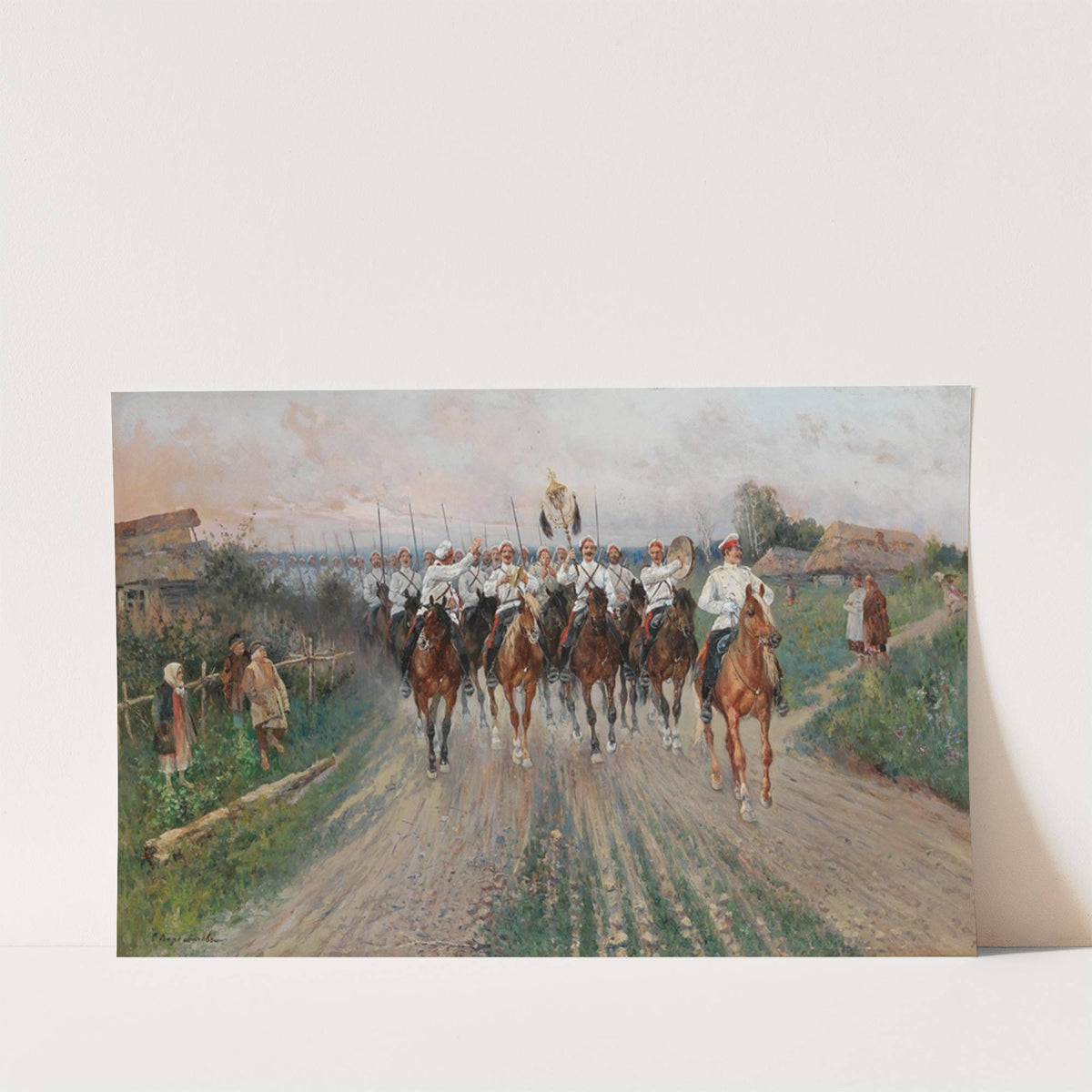 A band goes through the village by Sergei Semenovich Voroshilov