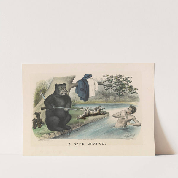 A bare chance (1879) by Currier & Ives.
