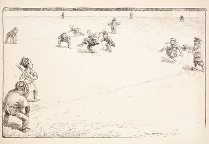 A baseball game where each player represents a country (1905)