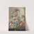 A basket with flowers in a stone niche, with a barking dog and a bird by Herman Henstenburgh