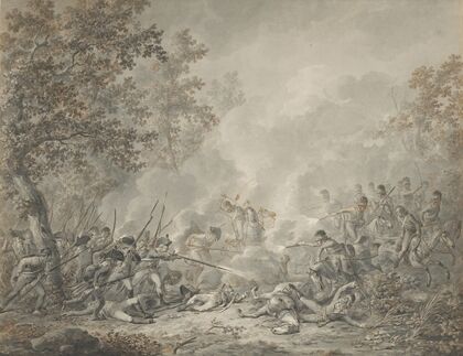 A Battle Between Cavalrymen and Infantry